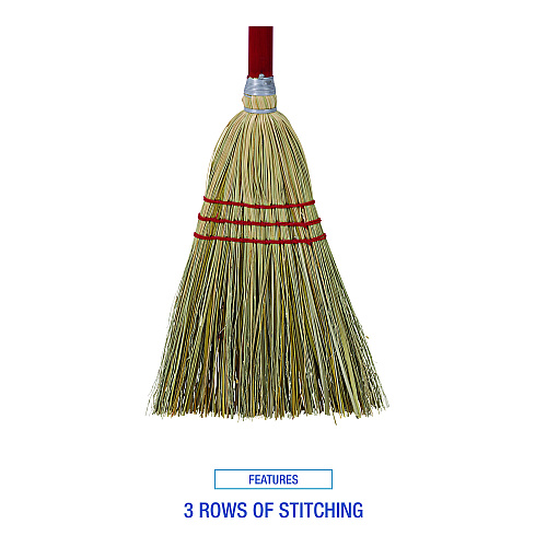 Boardwalk&reg; Corn/Fiber Lobby Brooms, 48", Gray/Natural, 12/Carton (BWKBR10016)