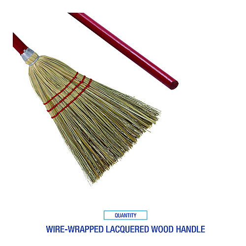 Boardwalk&reg; Corn/Fiber Lobby Brooms, 48", Gray/Natural, 12/Carton (BWKBR10016)