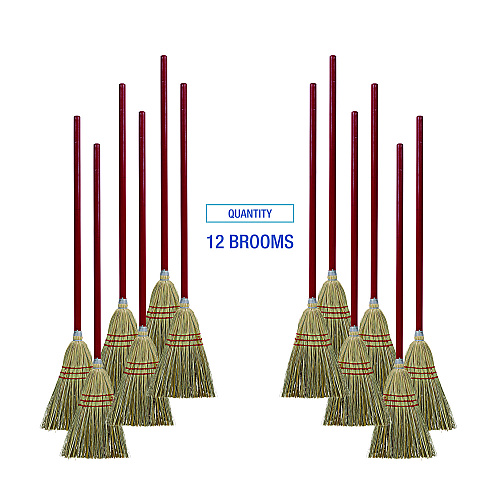 Boardwalk&reg; Corn/Fiber Lobby Brooms, 48", Gray/Natural, 12/Carton (BWKBR10016)