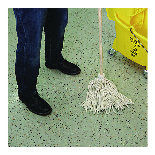 Boardwalk&reg; Cut-End Cotton Mop Head, White, #16 Handle Deck, 12 Mops (BWKCD50016S)