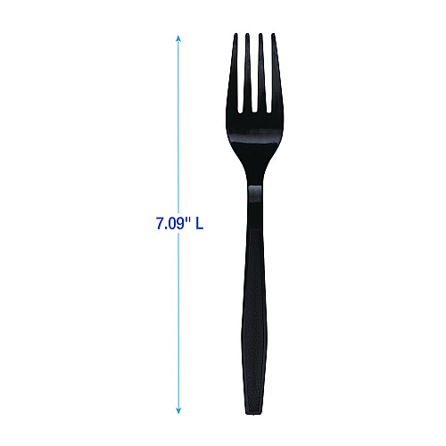 Boardwalk&reg; Heavyweight Plastic Cutlery, Fork, 1000 Forks (BWKFORKHWPPBLA)