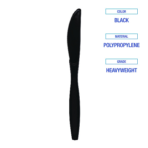 Boardwalk&reg; Heavyweight Plastic Cutlery Knife,1000 Knives (BWKKNIFEHWPPBLA)
