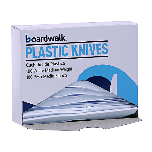 Boardwalk&reg; Plastic Tableware, White, 1000 Knives (BWKKNIFEMWPSCT)