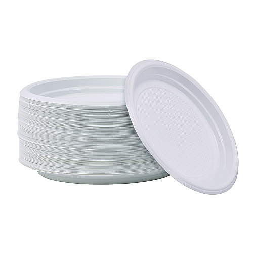 Boardwalk&reg; Hi-Impact Plastic Dinnerware Plate, 9" Dia, 500 Plates (BWKPLTHIPS9WH)