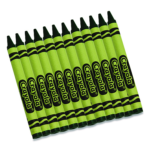 Crayola Bulk Crayons, Regular Size, 0.31" x 3.63", Green, 12/Box (520836044)