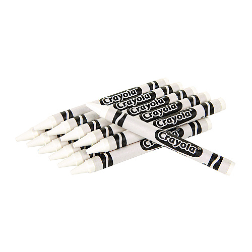 Crayola Bulk Crayons, Regular Size, 0.31" x 3.63", White, 12/Box (520836053)