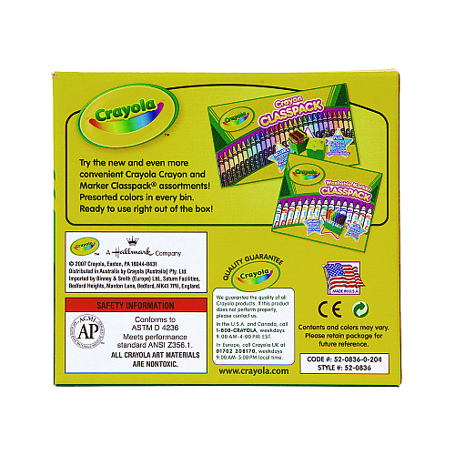 Crayola Bulk Crayons, Regular Size, 0.31" x 3.63", White, 12/Box (520836053)