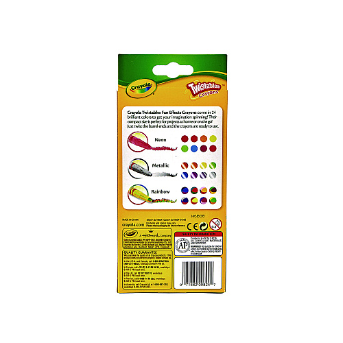 Crayola Twistables Mini Crayons, Fun Effects, Assorted, 24/Pack (529824)