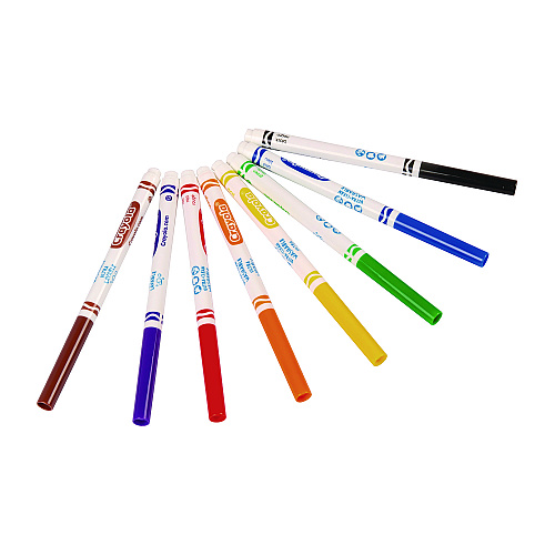 Crayola Ultra-Clean Washable Markers, Fine Bullet Tip, Assorted Colors, 8/Pack (587809)