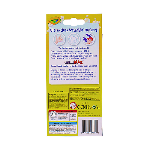 Crayola Ultra-Clean Washable Markers, Fine Bullet Tip, Assorted Colors, 8/Pack (587809)