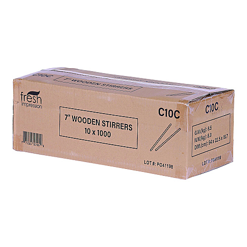 Eco-Products Renewable Wooden Stir Sticks, 7", 1,000/Pack, 10 Packs/Carton (NTSTC10CCT)