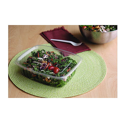 Eco-Products Renewable and Compostable Rectangular Deli Containers, 48 oz, 8 x 6 x 2, Clear, Plastic, 50/Pack, 4 Packs/Carton (EPRC48)