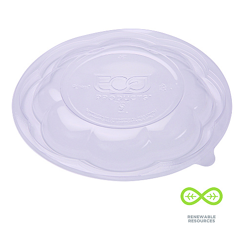 Eco-Products Renewable and Compostable Lids, Fits 24, 32 and 48 oz Salad Bowls, Clear, Plastic, 300/Carton (EPSBLID)