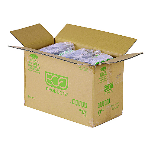 Eco-Products Renewable and Compostable Lids, Fits 24, 32 and 48 oz Salad Bowls, Clear, Plastic, 300/Carton (EPSBLID)