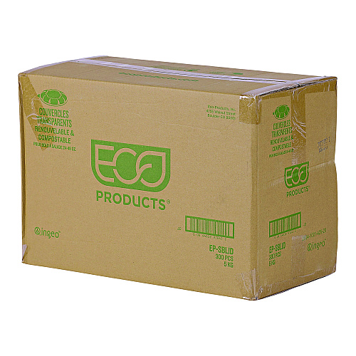 Eco-Products Renewable and Compostable Lids, Fits 24, 32 and 48 oz Salad Bowls, Clear, Plastic, 300/Carton (EPSBLID)