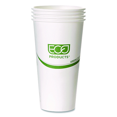 Eco-Products GreenStripe Hot Cups, 20 oz, Paper, White, 50/Pack, 20 Packs/Carton (EPBHC20GS)