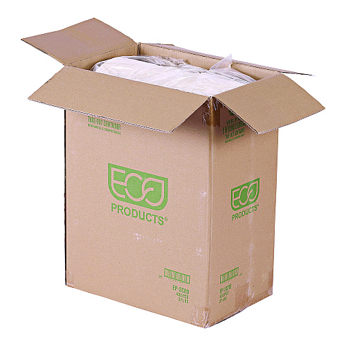 Eco-Products WorldView Renewable Sugarcane Containers, 9" Diameter x 1.4"h, White, 400/Carton (EPSCR9)
