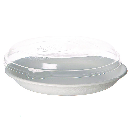 Eco-Products WorldView Renewable Sugarcane Containers, 9" Diameter x 1.4"h, White, 400/Carton (EPSCR9)