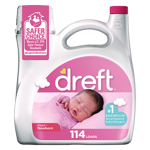 Dreft Ultra Laundry Detergent, Baby Powder Scent, 150 oz Bottle, 4/Carton (12128)