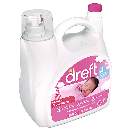 Dreft Ultra Laundry Detergent, Baby Powder Scent, 150 oz Bottle, 4/Carton (12128)