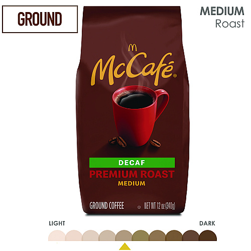 McCafe Ground Coffee, Premium Roast Decaf, 12 oz Bag (5534EA)