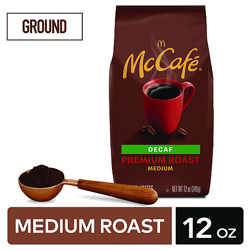 McCafe Ground Coffee, Premium Roast Decaf, 12 oz Bag (5534EA)