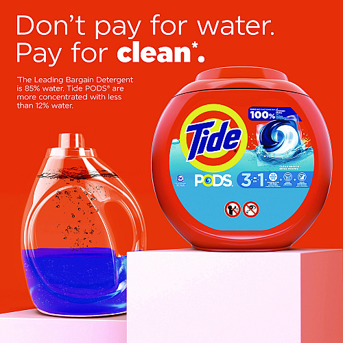 Tide PODS Laundry Detergent, Clean Breeze, 36 oz Tub, 42 Pacs/Tub (00998EA)