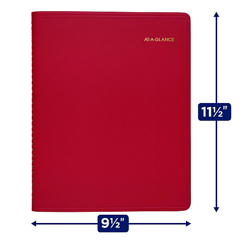AT-A-GLANCE Fashion Monthly Planner, 11 x 9, Red/Gold Cover, 15-Month: Jan 2024 to March 2025 (702501324)