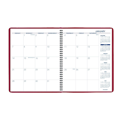 AT-A-GLANCE Fashion Monthly Planner, 11 x 9, Red/Gold Cover, 15-Month: Jan 2024 to March 2025 (702501324)