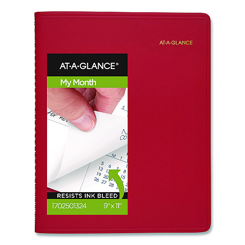 AT-A-GLANCE Fashion Monthly Planner, 11 x 9, Red/Gold Cover, 15-Month: Jan 2024 to March 2025 (702501324)