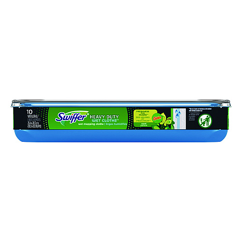 Swiffer Heavy-Duty Wet Refill Cloths, 8 x 10, Gain Original Scent, White, 10 Cloths/Tub (76471)