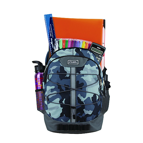 FUEL Terra Sport Bungee Backpack, 15.5", 12.5 x 7.75 x 18, Midnight Camo (117870STMNC)