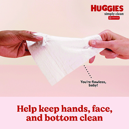 Huggies Simply Clean Fragrance Free Baby Wipes, 64/Pack, 11 Packs/Carton (53611)