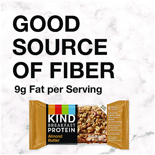 KIND Breakfast Protein Bars, Almond Butter, 1.76 oz Two-Bar Packs, 6/Box (PHW41935)