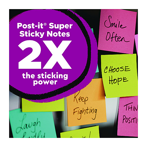 Post-it Note Pads in Summer Joy Collection, 4" x 4", Note Ruled, 90 Sheets/Pad, 4 Pads/Pack (6754SSJOY)