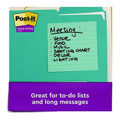 Post-it Note Pads in Summer Joy Color Collection Colors, 4" x 4", Note Ruled, 90 Sheets/Pad, 6 Pads/Pack (6756SSJOY)