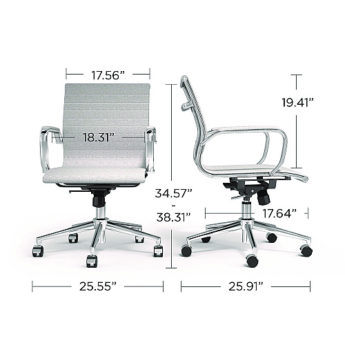 Union & Scale Everell Fabric Managers Chair, Supports up to 275 lb, 16.4" to 20.1" Seat Height, Heather Gray Seat/Back, Chrome Base (UN53279CC)
