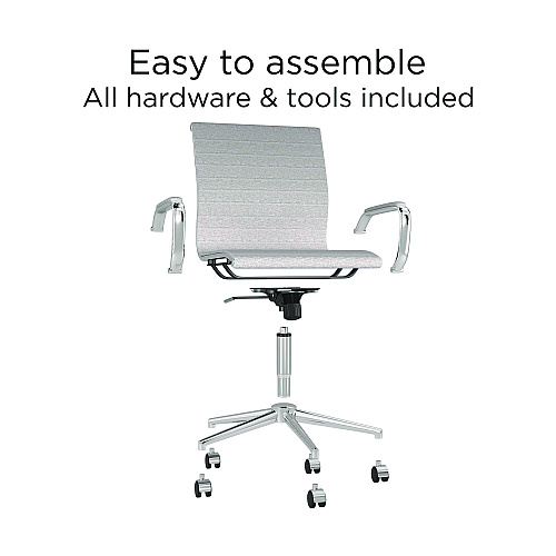 Union & Scale Everell Fabric Managers Chair, Supports up to 275 lb, 16.4" to 20.1" Seat Height, Heather Gray Seat/Back, Chrome Base (UN53279CC)