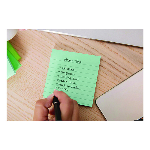 Post-it Note Pads in Summer Joy Color Collection Colors, 4" x 4", Note Ruled, 90 Sheets/Pad, 6 Pads/Pack (6756SSJOY)