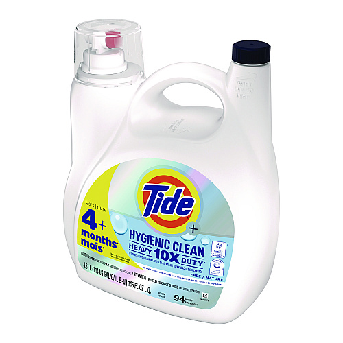 Tide Hygienic Clean Heavy 10x Duty Liquid Laundry Detergent, Unscented, 146 oz Bottle (3077209452)