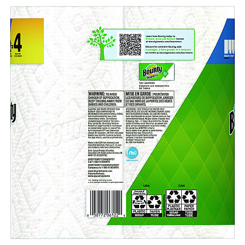 Bounty Select-a-Size Kitchen Roll Paper Towels, 2-Ply, 5.9 x 11, 90 Sheets/Roll, 2 Double Rolls/Pack (030772061220)