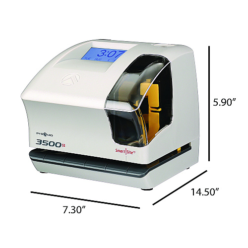 Pyramid 3500 Smart Site Punch Card Time Clock System, DC Powered Operation, Light Gray (3500SS)