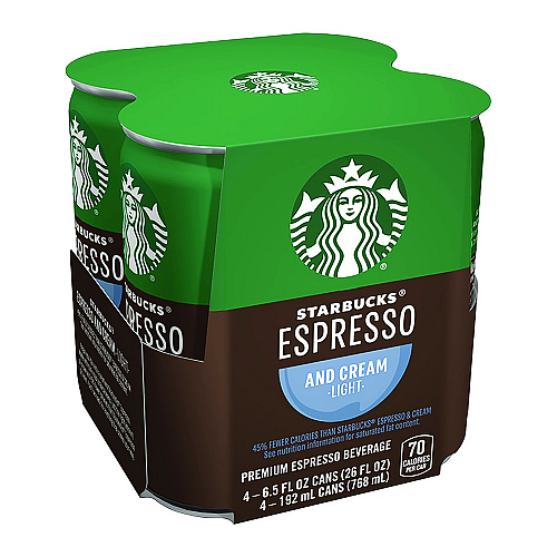 Starbucks Cold Brew Coffee, Espresso and Cream Light, 6.5 oz Can, 24/Carton (PEP04517)