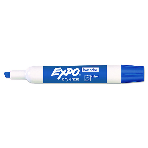 EXPO Low-Odor Dry Erase Marker, Broad Chisel Tip, Assorted Colors, 4/Pack (1927523)