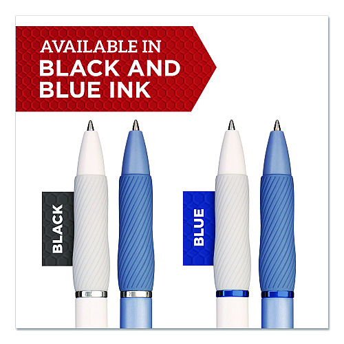 Sharpie S-Gel Gel Pen, Retractable, Medium 0.7 mm, Black; Blue Ink, Black; Gray; White Barrels, 12/Pack (2129832)