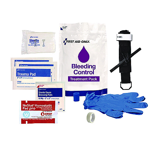 First Aid Only 12-Piece Bleeding Control Treatment Pack, 12 Pieces, Resealable Plastic Bag (91166)