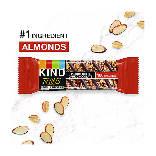 KIND Thins Bar Variety Pack, Dark Chocolate Cherry Cashew; Peanut Butter Dark Chocolate, 0.74 oz, 20/Box (PHW41891)