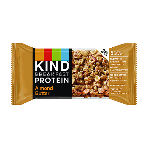 KIND Breakfast Protein Bars, Almond Butter, 1.76 oz Two-Bar Packs, 6/Box (PHW41935)