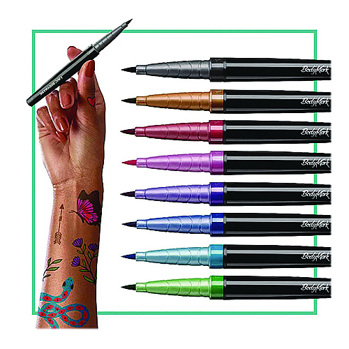 BIC BodyMark Temporary Tattoo Markers, Fine Brush Tip, Assorted Colors, 8/Pack (MTBP81AST)