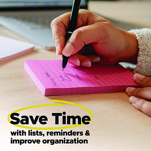 Post-it Note Pads in Summer Joy Collection, 4" x 4", Note Ruled, 90 Sheets/Pad, 4 Pads/Pack (6754SSJOY)